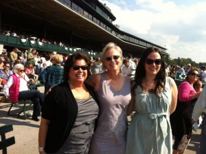 My second cousin Cindy, my Banana, and myself (in The Dress) at Keeneland's opening day in April